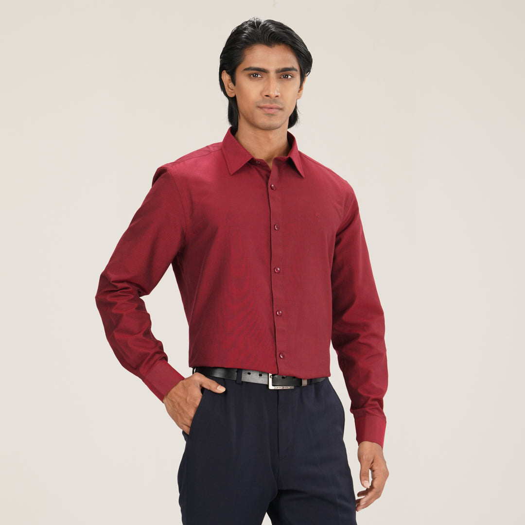 Mens Formal Shirt-Maroon