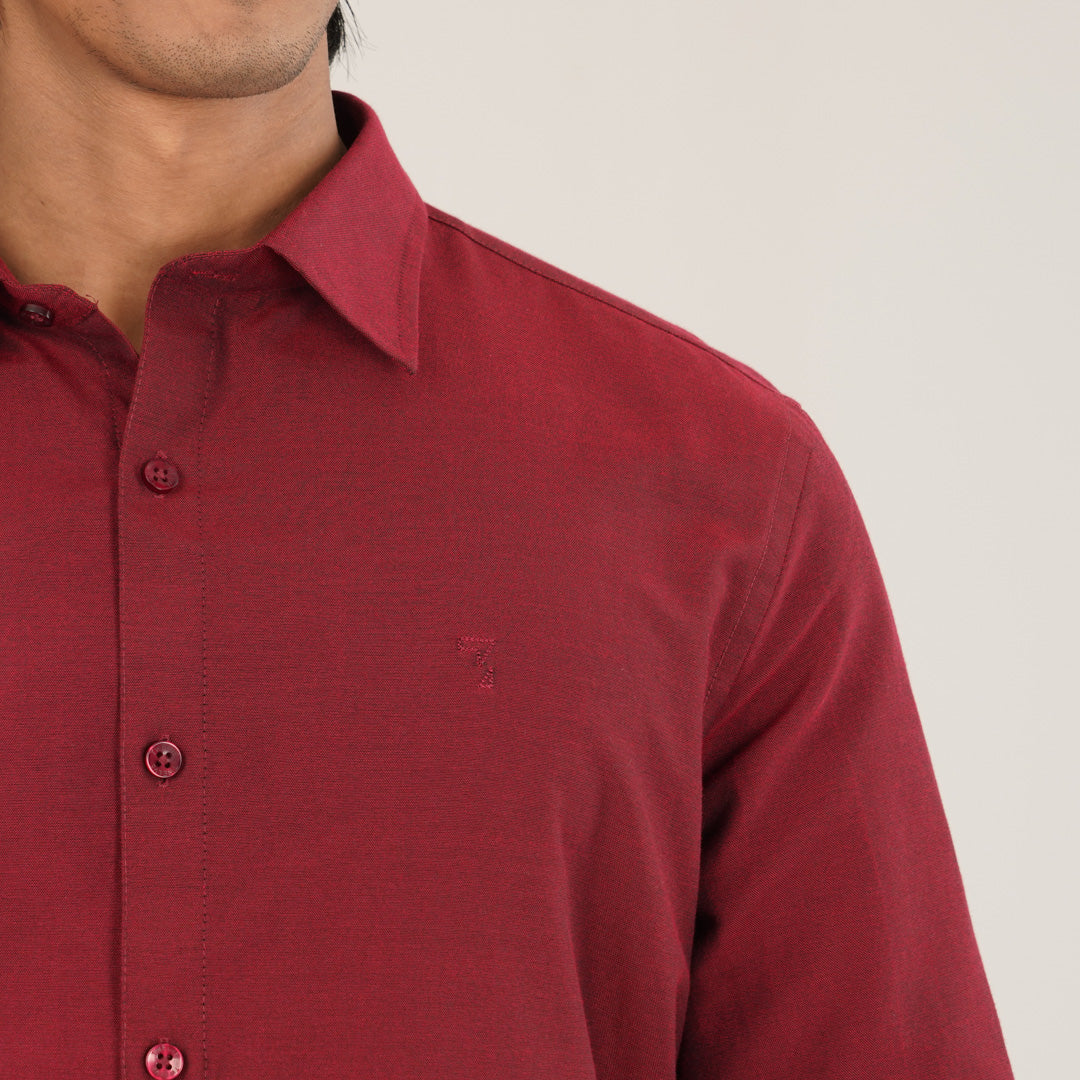 Mens Formal Shirt-Maroon