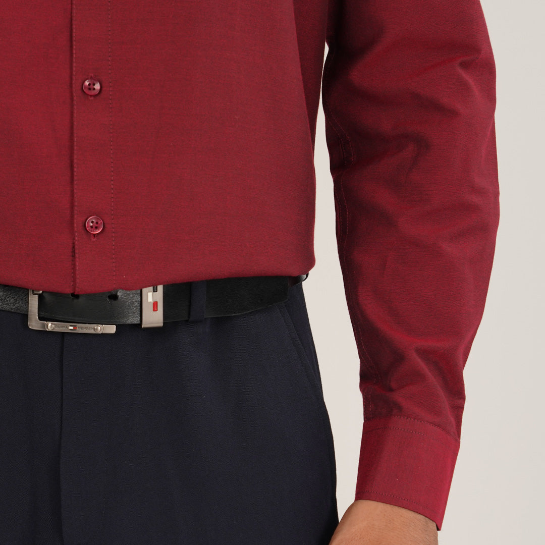 Mens Formal Shirt-Maroon