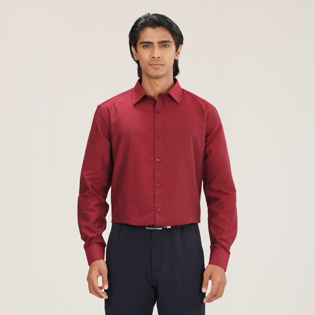 Mens Formal Shirt-Maroon