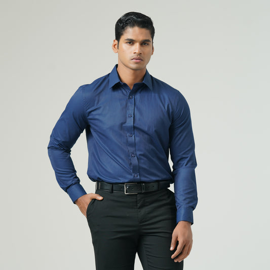 Mens Navy Formal Shirt