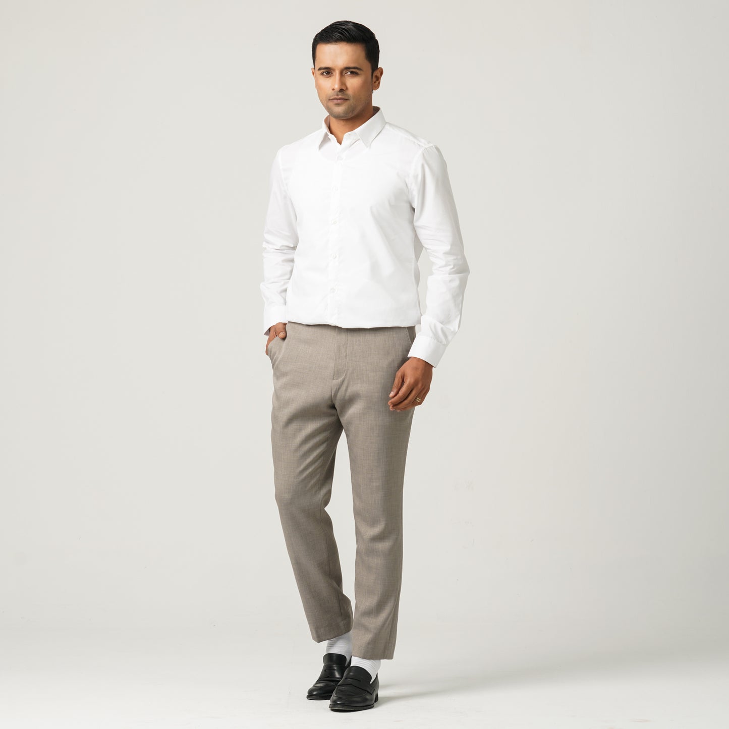 Men’s White Poly-Cotton Formal Shirt