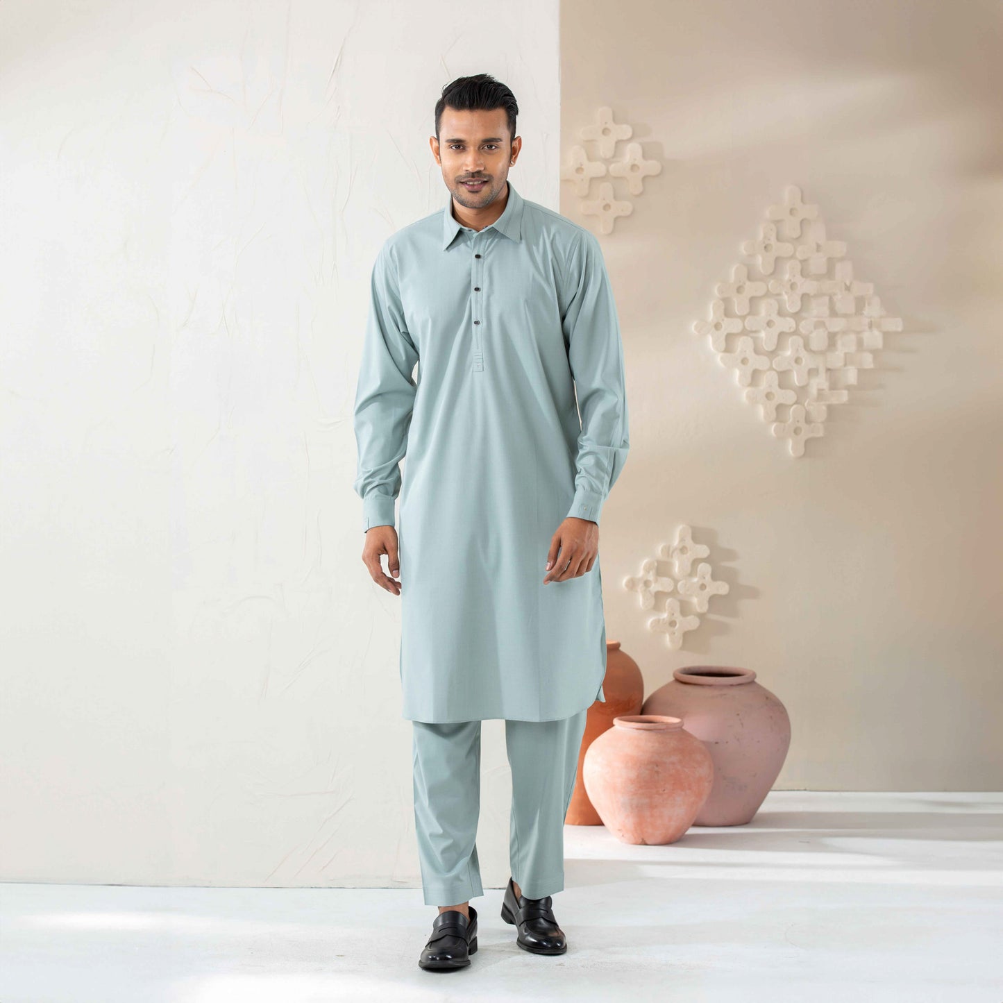 Mens Mint-Green Kabli Set