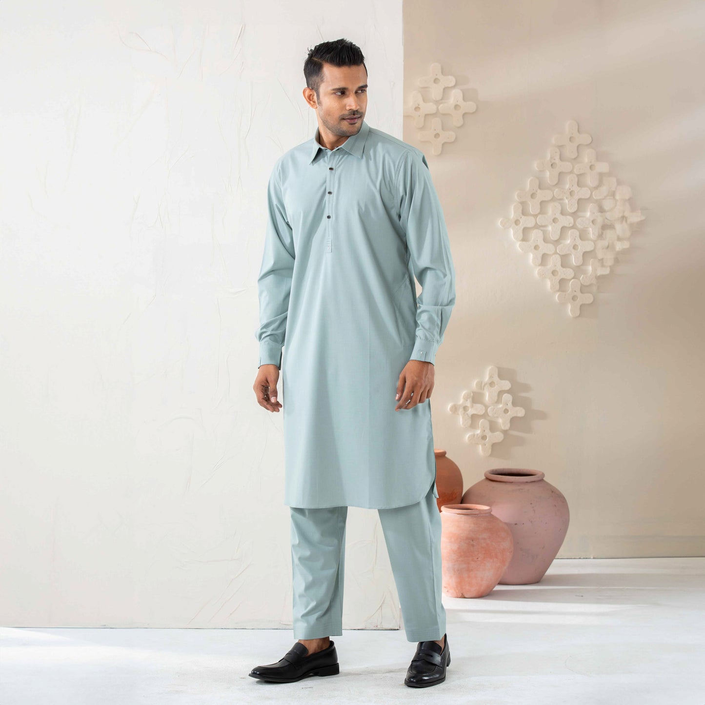 Mens Mint-Green Kabli Set