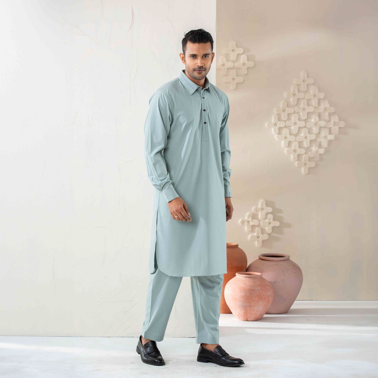 Mens Mint-Green Kabli Set