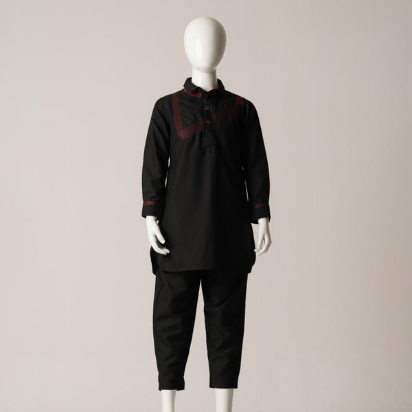 BOYS EMBROIDERY KABLI-BLACK