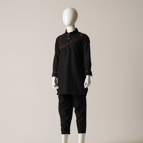 BOYS EMBROIDERY KABLI-BLACK