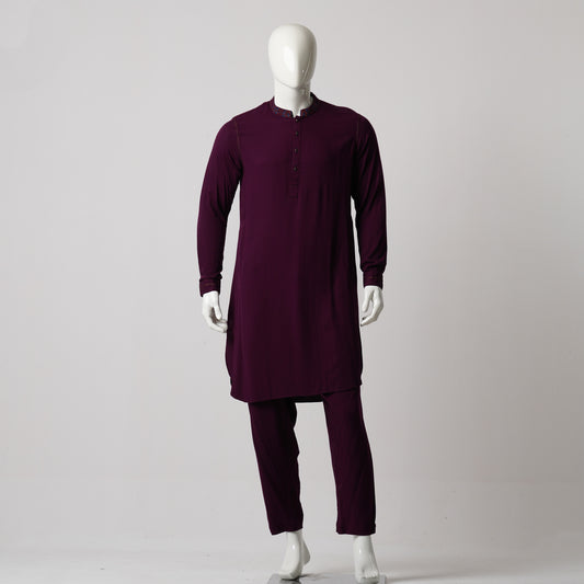 Mens Embroidery Kabli-Violet