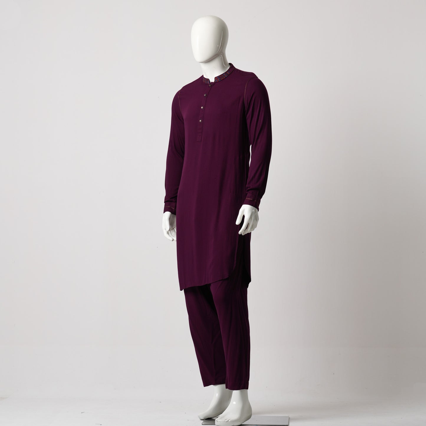 Mens Embroidery Kabli-Violet