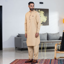 Load image into Gallery viewer, Men&#39;s Khaki Embroidery Kabli Set
