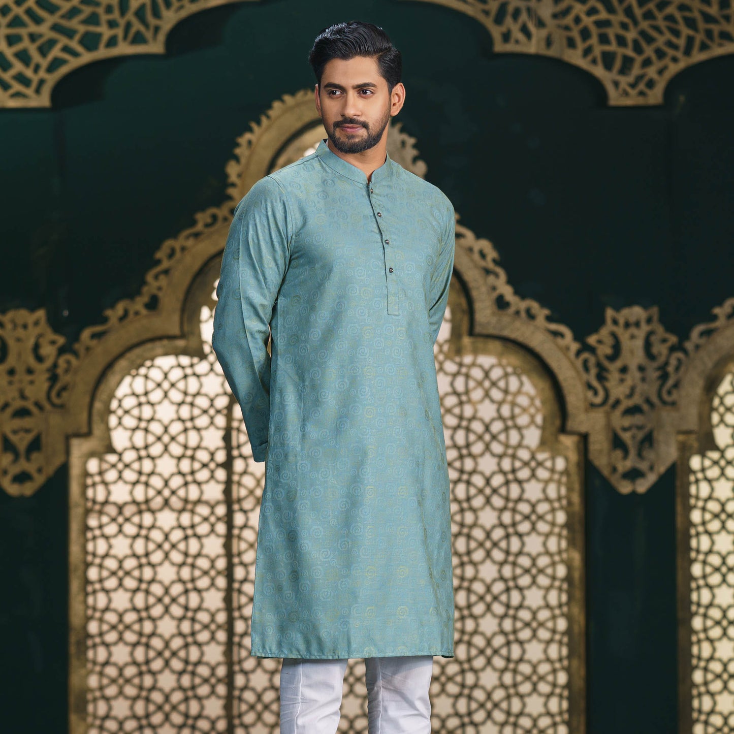 Men’s Pastel Jacquard Panjabi