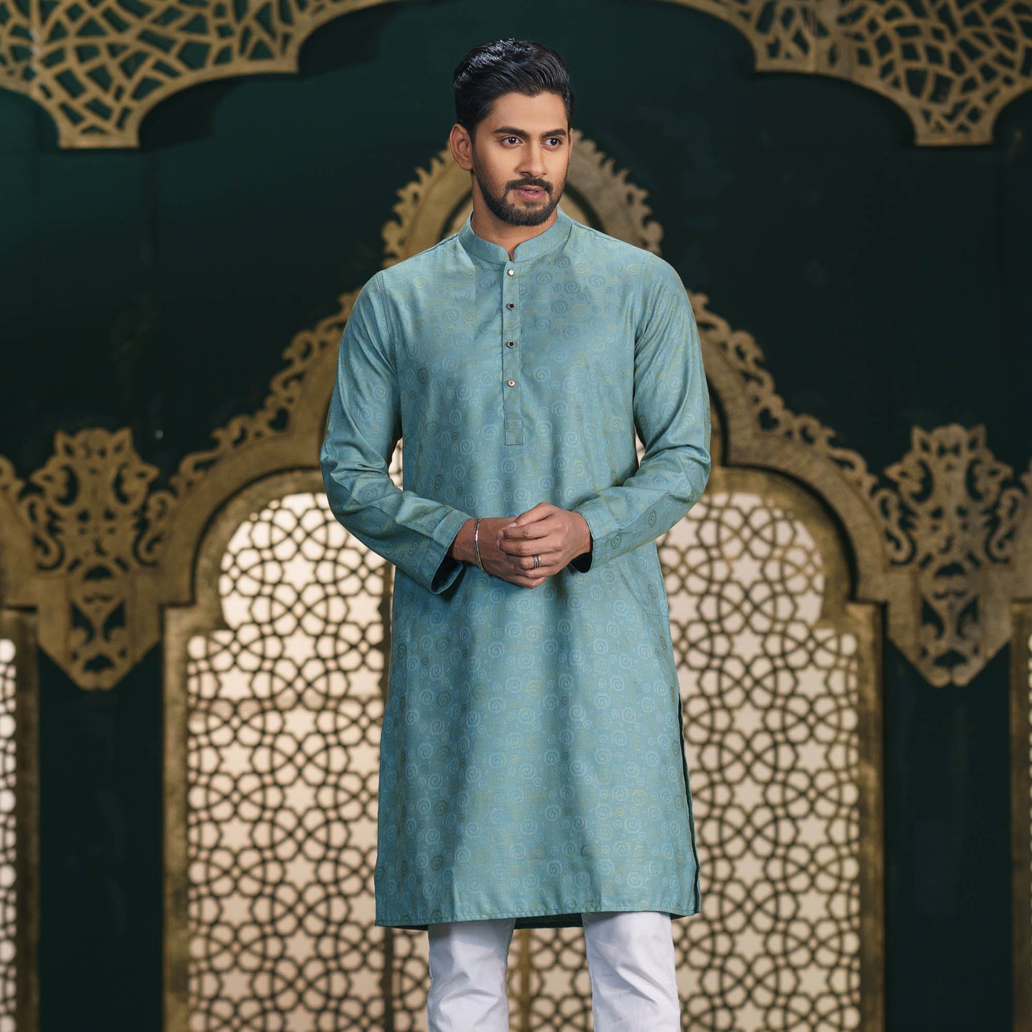 Men’s Pastel Jacquard Panjabi