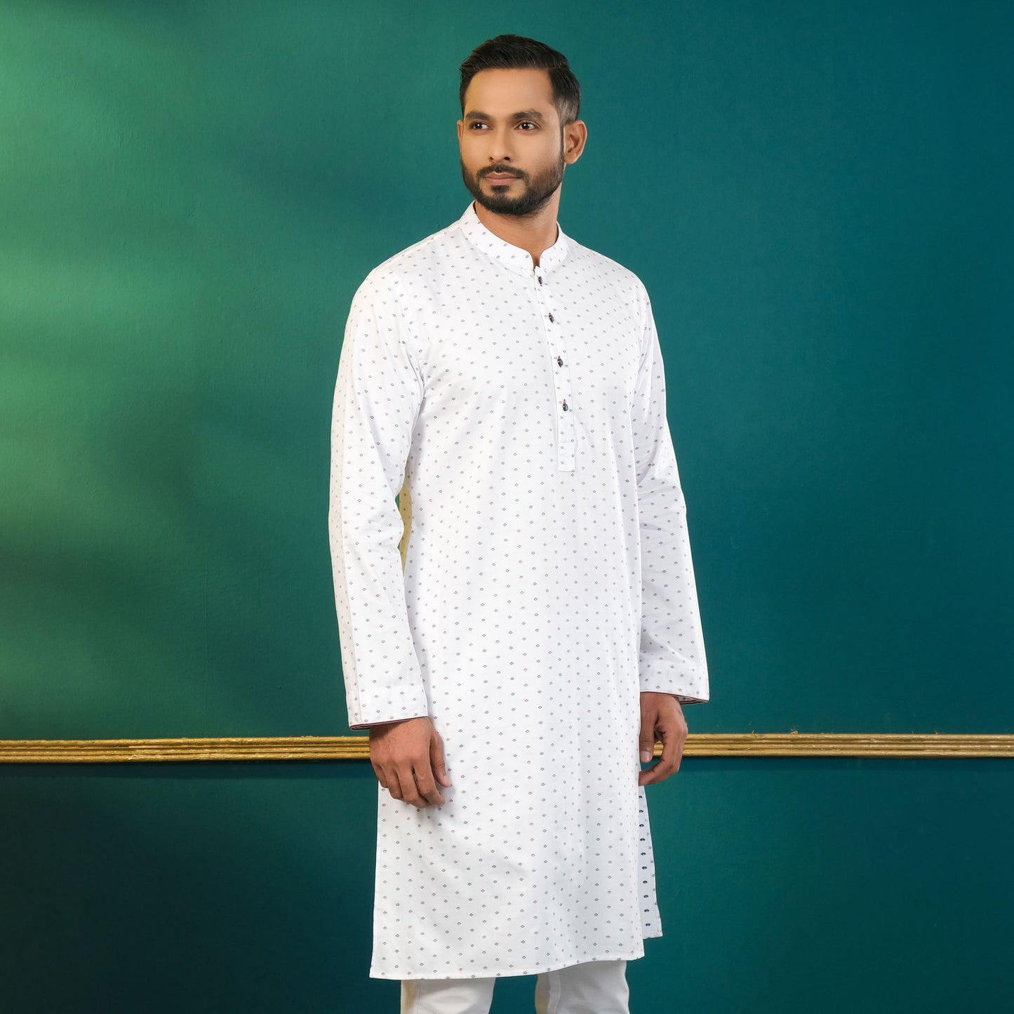 Mens White Classic Panjabi