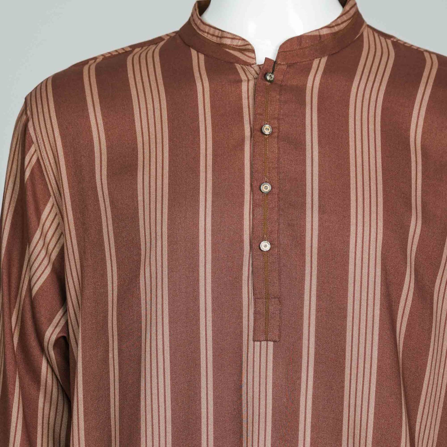 MENS BASIC BROWN STRIPE PANJABI