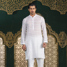 Load image into Gallery viewer, Men&#39;s White Shank Button Panjabi
