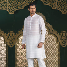 Load image into Gallery viewer, Men&#39;s White Shank Button Panjabi
