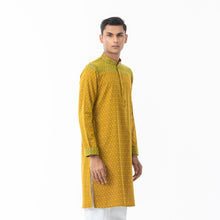 Load image into Gallery viewer, Mens Yellow-Maroon Printed Panjabi
