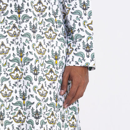 Mens Black & White Panjabi