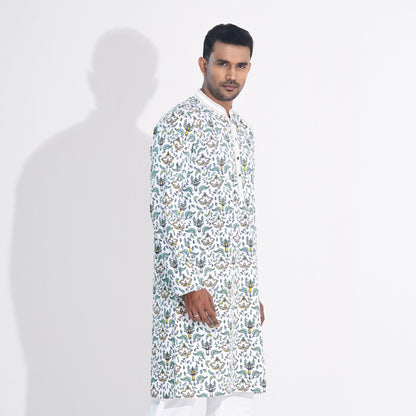 Mens Black & White Panjabi