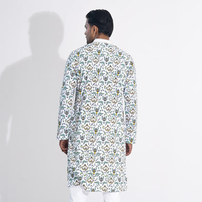 Mens Black & White Panjabi