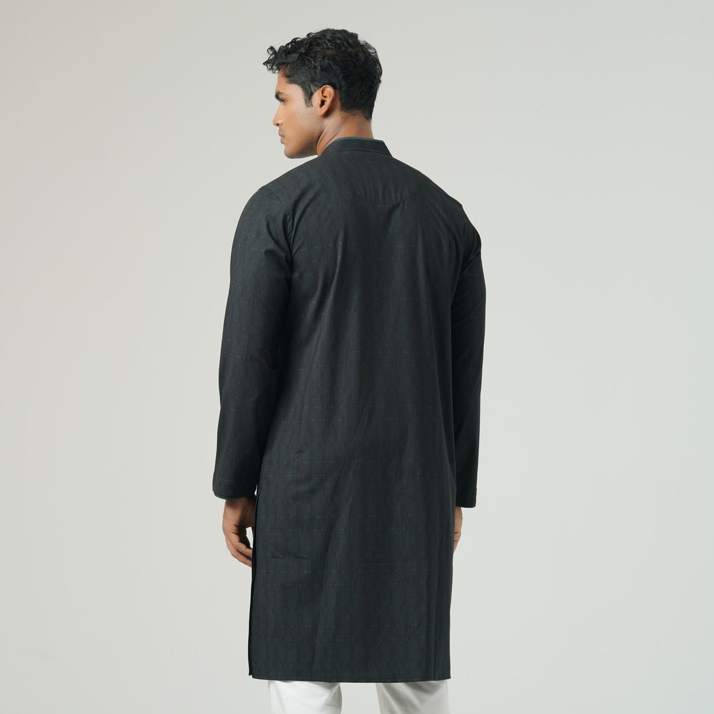 Mens Black Green Panjabi