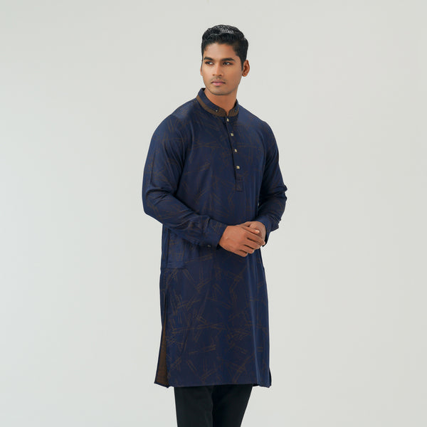 Mens Navy & Coffee Panjabi