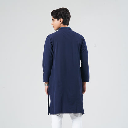 Men's Blended Navy Panjabi