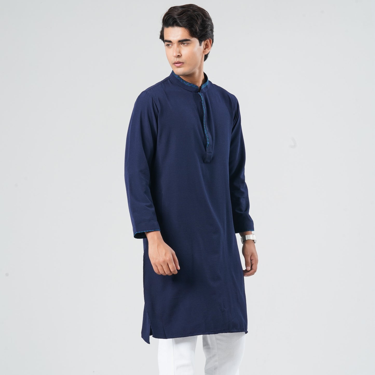 Men's Blended Navy Panjabi