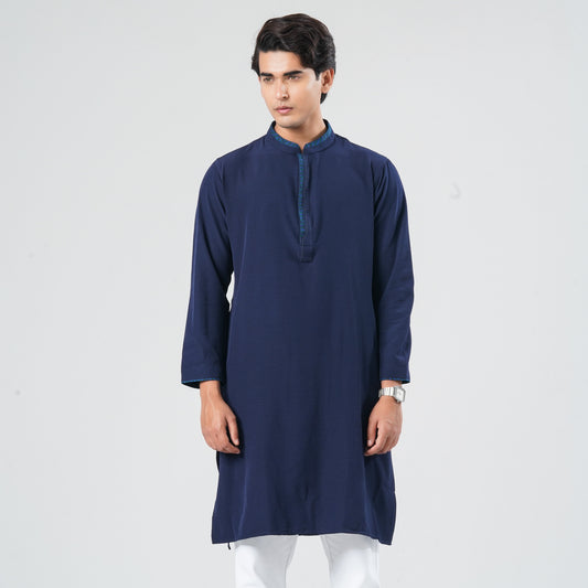 Men's Blended Navy Panjabi