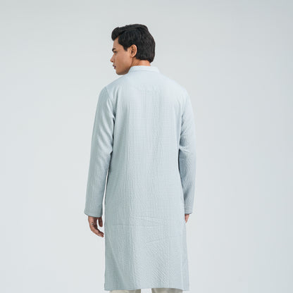 Men's Sky Ash Cotton Basic Panjabi