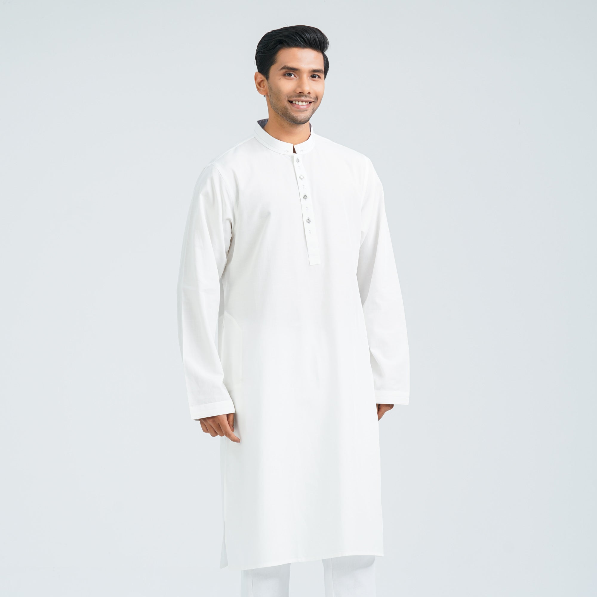 Men White Viscose Panjabi – TwelveBd