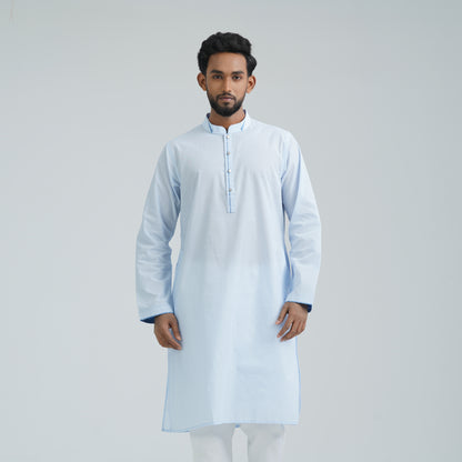 Men's Sky Blue Cotton Basic Panjabi