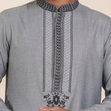 Load image into Gallery viewer, Mens Embroidery Panjabi- Ash

