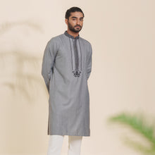 Load image into Gallery viewer, Mens Embroidery Panjabi- Ash
