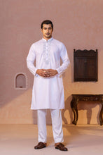 Load image into Gallery viewer, MENS EMBROIDERY PANJABI-WHITE
