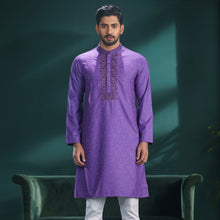 Load image into Gallery viewer, MENS EMBROIDERY PANJABI-VIOLET
