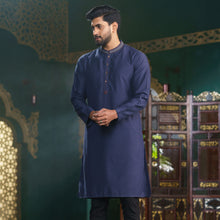 Load image into Gallery viewer, MENS EMBROIDERY PANJABI-NAVY
