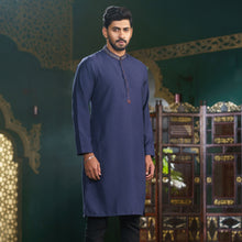 Load image into Gallery viewer, MENS EMBROIDERY PANJABI-NAVY
