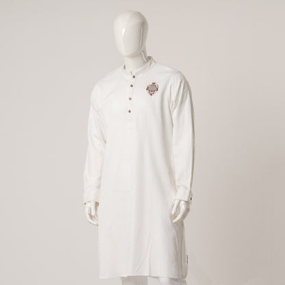 Mens White Karchupi Panjabi