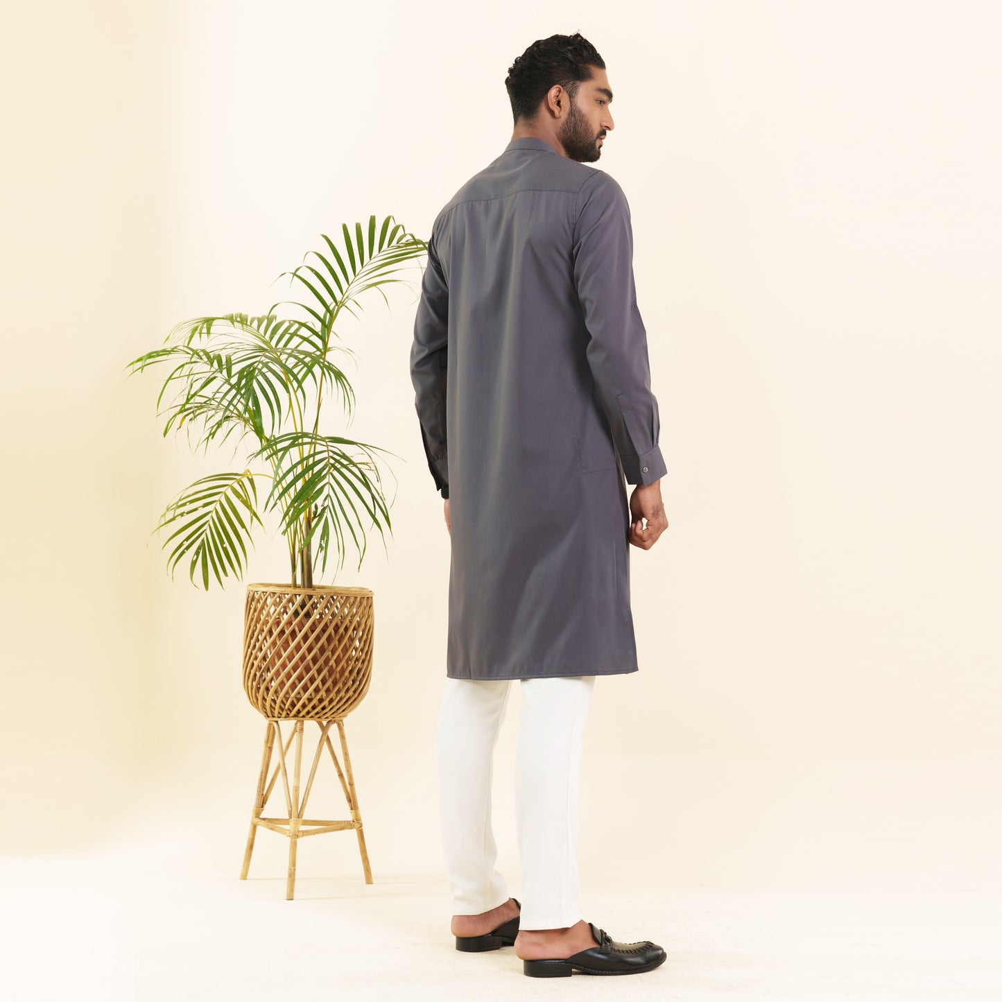 Mens Charcoal Grey Panjabi