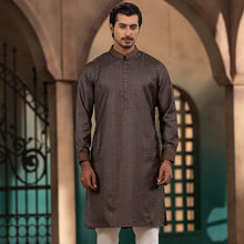 Load image into Gallery viewer, MENS PREMIUM PANJABI-COFFEE CHECK
