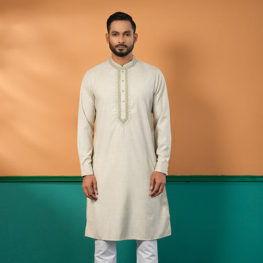 Mens Ivory Premium Panjabi