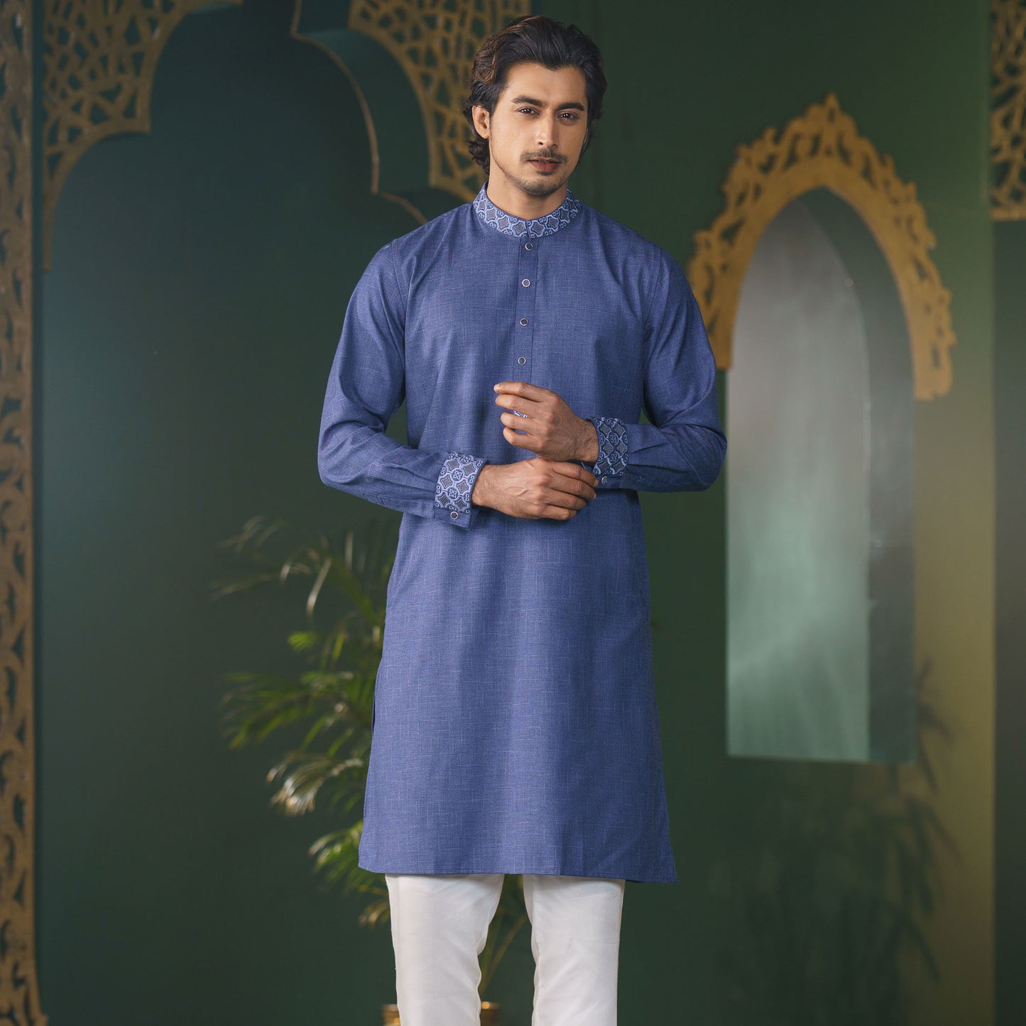 MENS PREMIUM PANJABI-BLUE