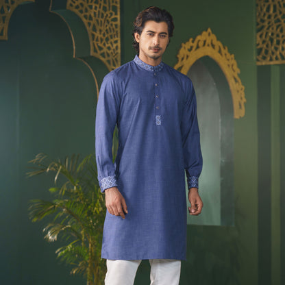 MENS PREMIUM PANJABI-BLUE
