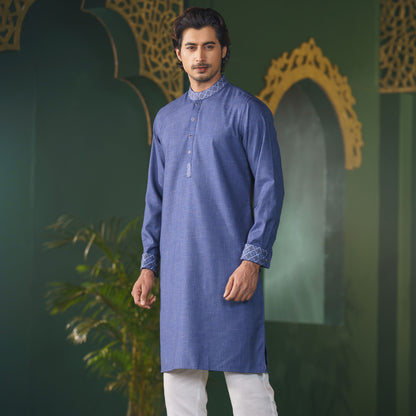 MENS PREMIUM PANJABI-BLUE