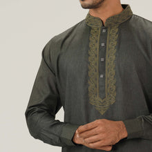 Load image into Gallery viewer, Mens Olive Ash Premium Panjabi
