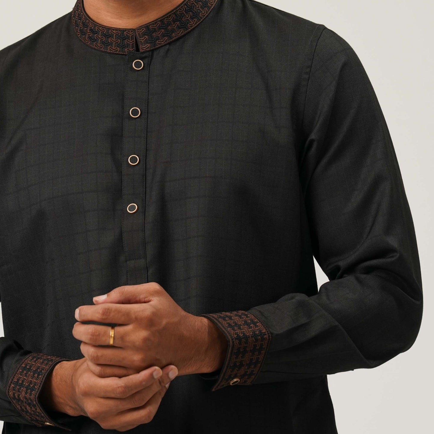 Mens Black Premium  Panjabi