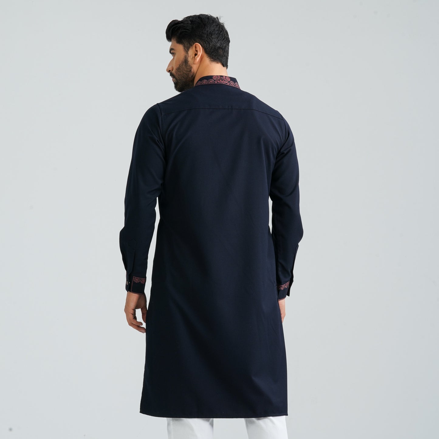 Men’s Navy Embroidered Panjabi
