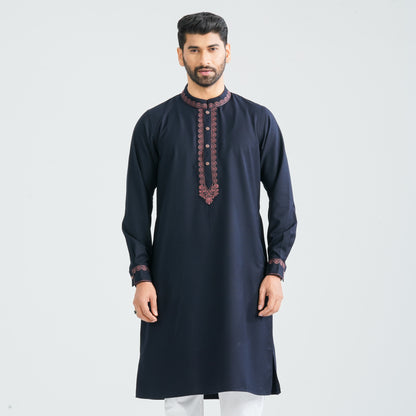 Men’s Navy Embroidered Panjabi
