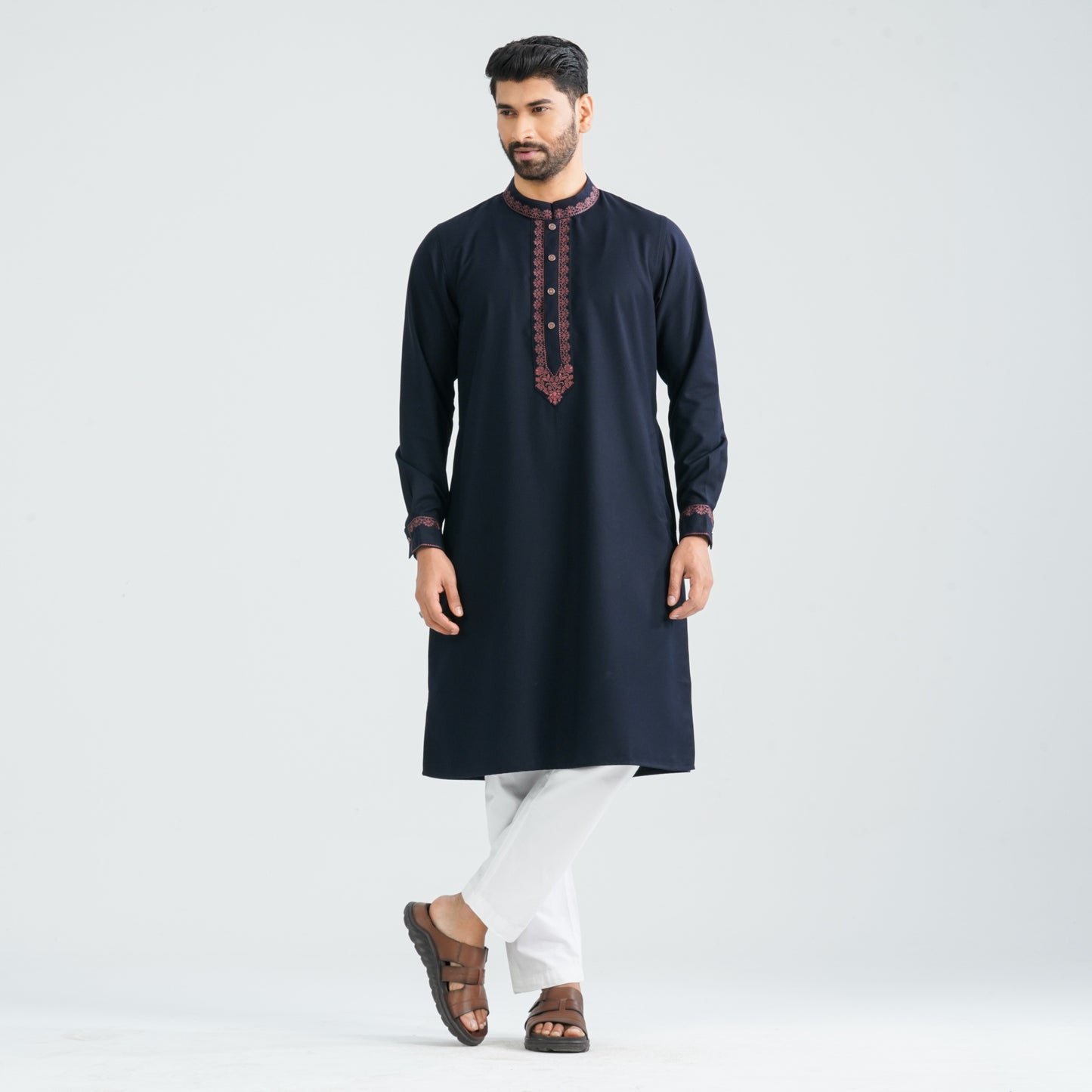 Men’s Navy Embroidered Panjabi
